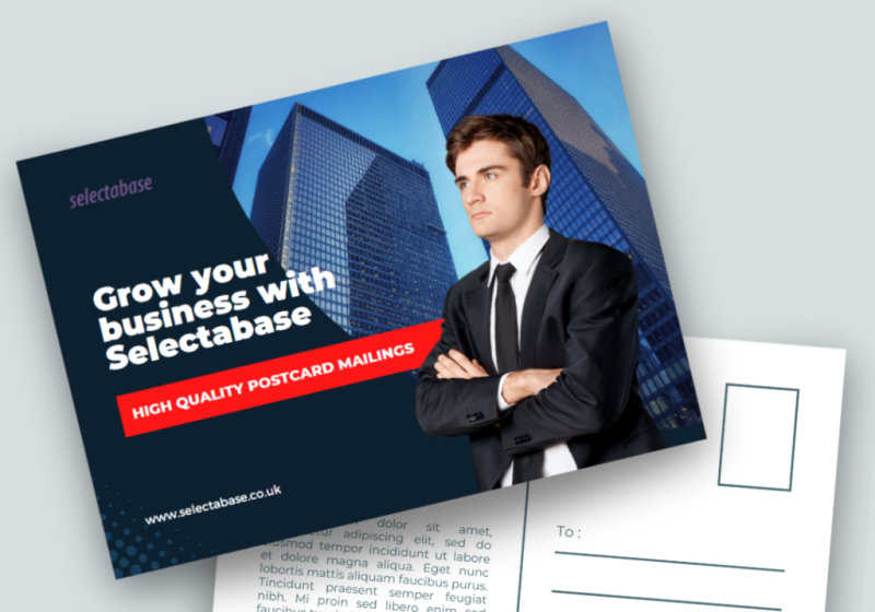 A professional-looking personalised postcard and letter ready for mailing