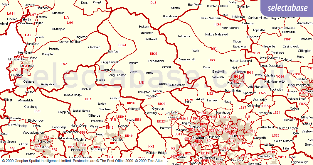 Postcode Tools - Districts List | Selectabase