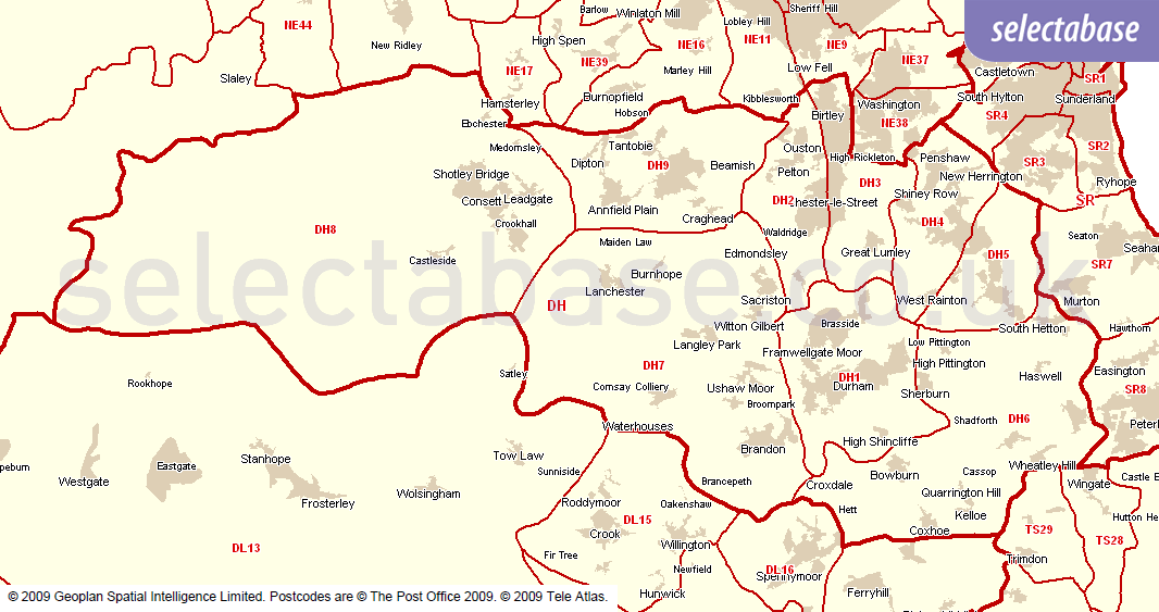 Postcode Tools - Area Maps | Selectabase