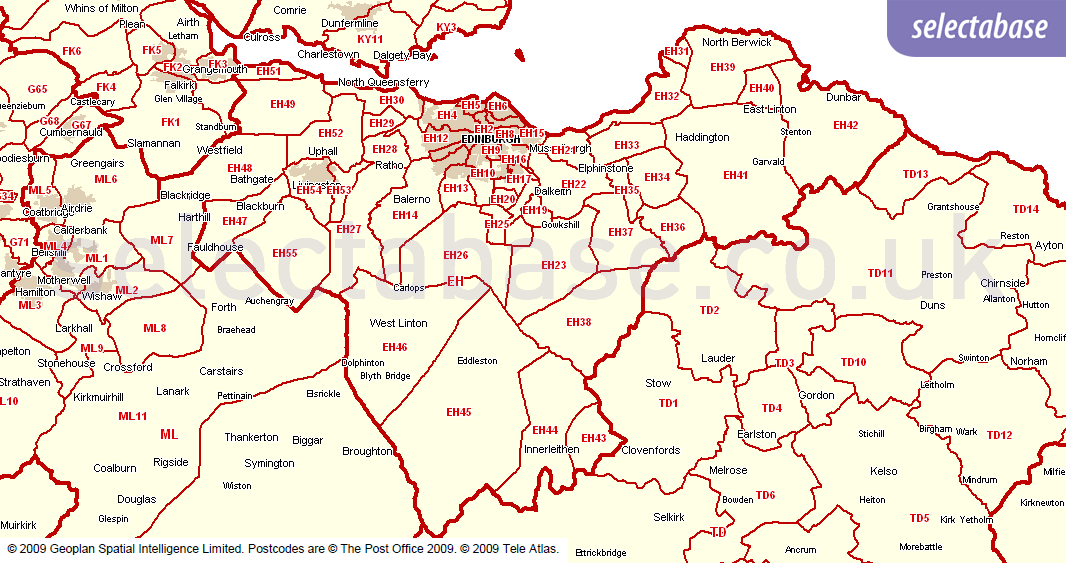 Postcode Tools - Area Maps | Selectabase