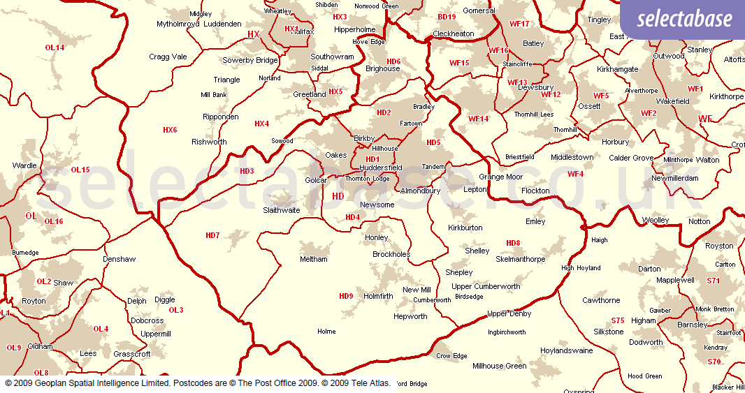 Postcode Tools - Area Maps | Selectabase