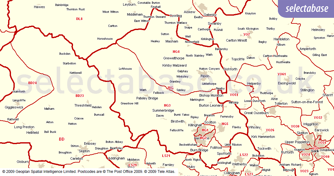 Postcode Tools - Area Maps | Selectabase