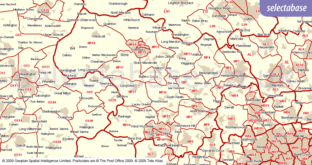 Postcode Tools - Area Maps | Selectabase