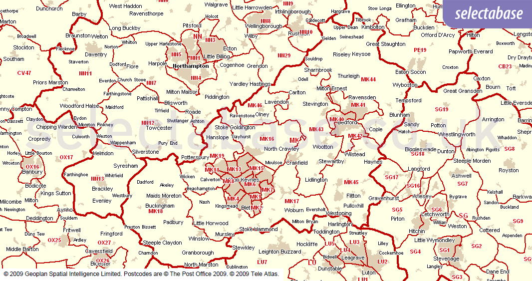 Postcode Tools - Area Maps | Selectabase