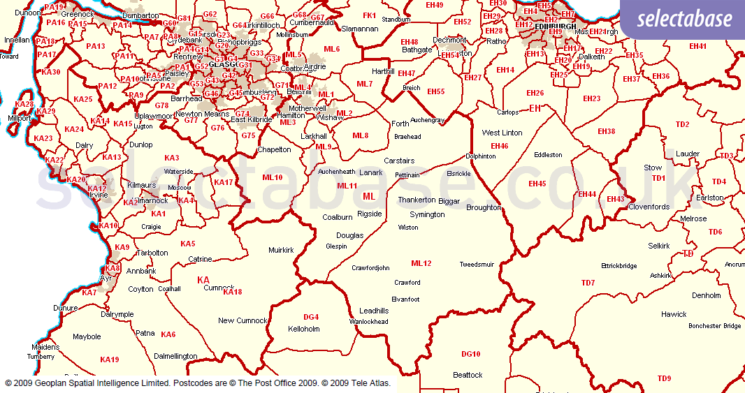 Postcode Tools - Districts List | Selectabase