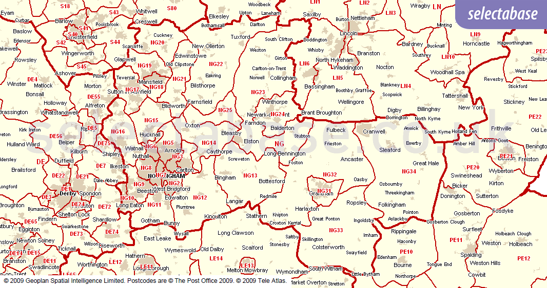 Postcode Tools - Districts List | Selectabase