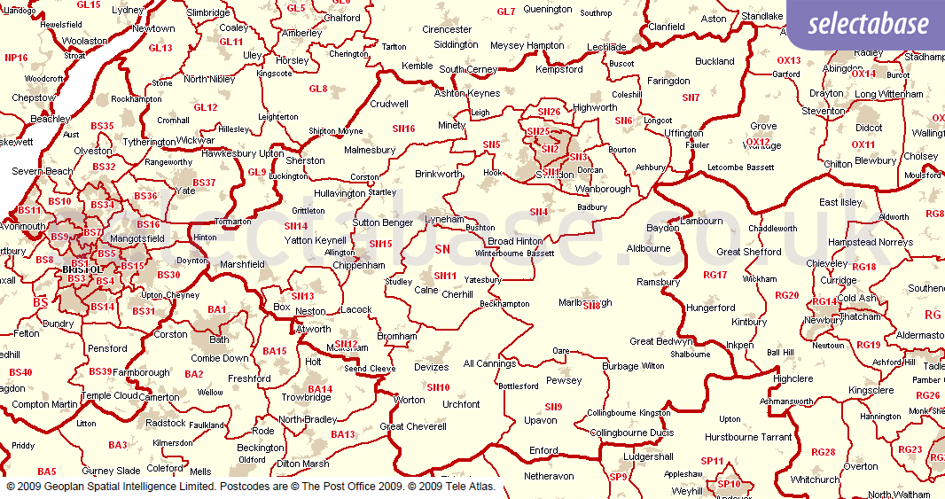 Postcode Tools - Districts List | Selectabase