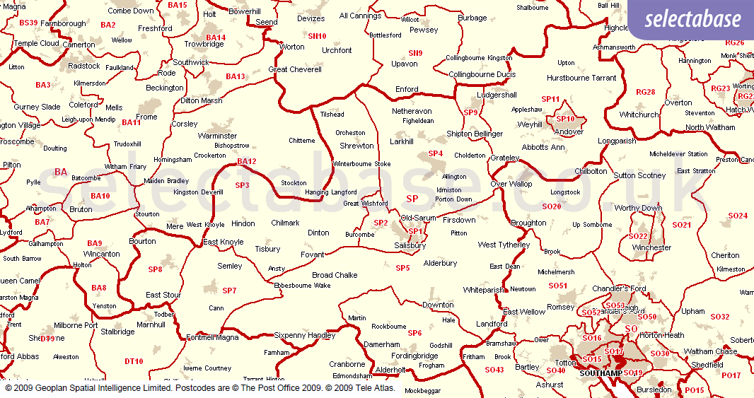 Postcode Tools - Districts List | Selectabase