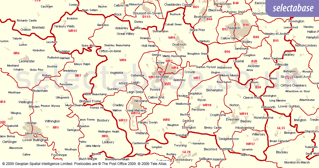 Postcode Tools | Area Maps | Selectabase